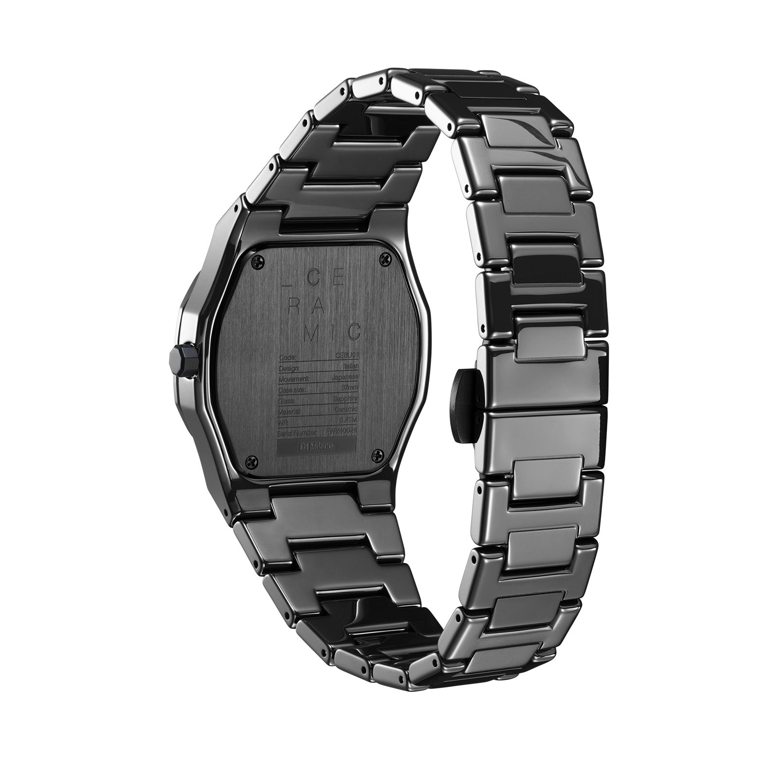 D1 Milano Watches Hong Kong | Ceramic Pure Black 37mm CEBU01