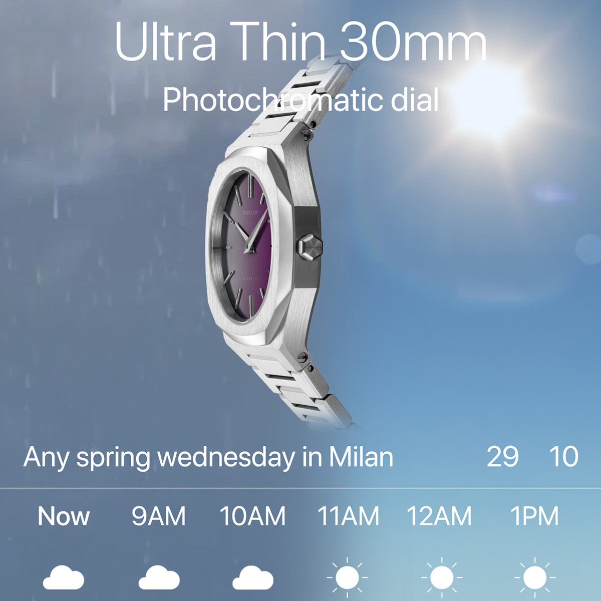 【入手困難*新作】D1 MILANO Solar Sync Ultra Thin 30mm 送込 D1 Milano 手錶香港官方零售商| Ultra Thin Photochromic Solar